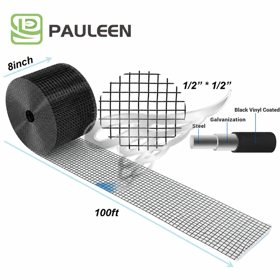 Solar Panel Protection Cage UV Resistant Solar Panel Critter Guard, Black PVC Coated Solar Mesh ...