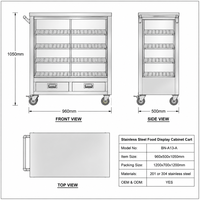 Chariot de maintien au chaud des aliments en acier inoxydable commercial à 4 niveaux, chariot mobile pour aliments chauds avec portes coulissantes pour la restauration