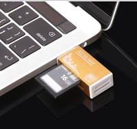 Lector de Tarjetas USB 2.0 para Portátil, Aleación de Aluminio, Colorido, Exquisito, Mini, Cuatro en Uno, de Alta Velocidad, para Tarjetas de Memoria Flash TF, SD, MS, MMC