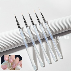 Juego de 10 pinceles de doble punta para decoración de uñas, con forma de copa octogonal y tapa de corazón, herramientas para manicura y dibujo. - Product Image 2