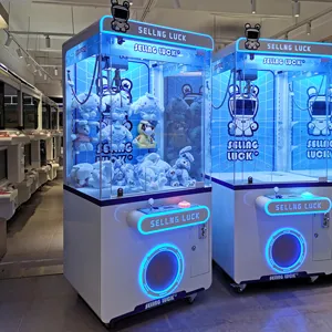 Machine à griffes d'arcade bleue de luxe avec accepteur de billets poussoir de pièces machine à poupées jeux pour enfants machine à griffes de grue à vendre