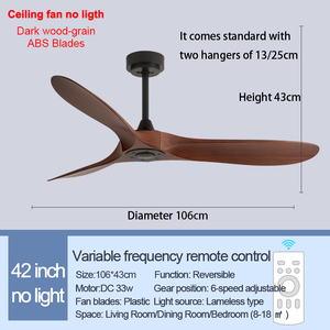 42 inch 3 ABS hạt gỗ lưỡi DC công nghiệp sang trọng hiện đại điện trang trí phòng quạt trần điều khiển từ xa người hâm mộ - Product Image 3