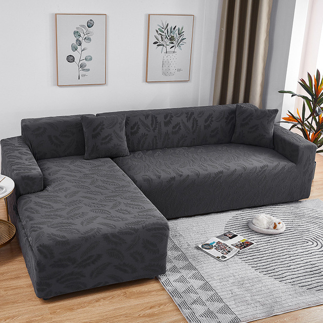 Factory Direct Sales Leaf Design Sofa Cover Jacquard Couch Cover Slipcover with  Furniture Protectors for Living Room