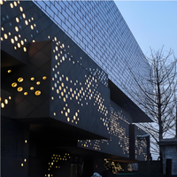 Panneau mural perforé en aluminium découpé au laser, design de façade moderne, décoration extérieure, mur-rideau en aluminium
