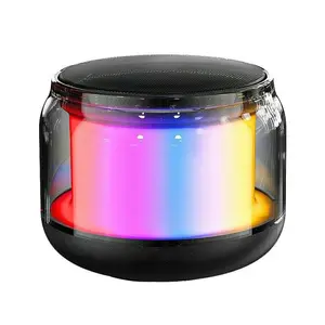 Dazzling RGB Bluetooth Speaker Portable Outdoor Subwoofer Multi functional Pluggable TF Card Transparent Small Speaker