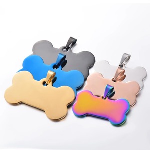 Pendentif d'identification en forme d'os pour animaux de compagnie, accessoires en acier pour collier de chien et chat, bijoux personnalisés, décoration de collier, ne se décolore pas - Product Image 6