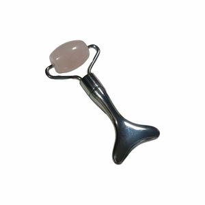 Rouleau de massage facial portable en quartz rose naturel pour lifting du visage et rouleau de jade naturel - Product Image 4