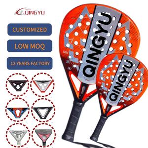 Raquette <span class=keywords><strong>de</strong></span> <span class=keywords><strong>padel</strong></span> en fibre <span class=keywords><strong>de</strong></span> carbone haute performance Qingyu Sport, design personnalisé, 3K - 18K, surface rugueuse. - Product Image 1