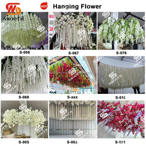 สายไหมเทียมทำด้วยมือแบบเรียบสำหรับตกแต่งดอกไม้ติดเพดานแถบดอกไม้สำหรับจัดงานแต่งงาน - Product Image 4