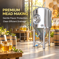 Cuve de Fermentation de Bière de Qualité Alimentaire SUS304 SUS316 500L 1000L 2000L, Intérieur 3mm Extérieur 2mm Poli Miroir pour Brasserie 380KG
