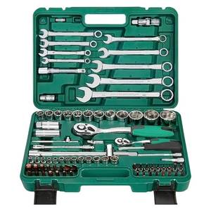 Ensemble d'outils Steeltreks, 82 pièces, clé à douille pour véhicule, outil professionnel pour la réparation de vélos, voitures, motos - Product Image 1