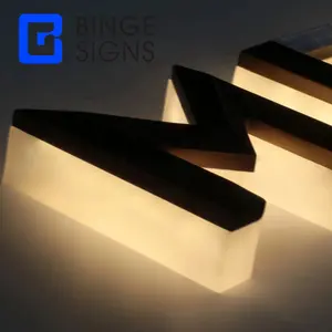 2023 vente chaude bonne qualité acier inoxydable acrylique rétro-éclairé LED signe moderne luxe Style échantillon gratuit 3D lettres