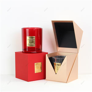 مجموعات هدايا شموع فاخرة للبيع بالجملة علبة مربعة لتعبئة الشمع للتزيين مع صناديق تغليف الشمع مطبوعة بطباعة أختام - Product Image 5