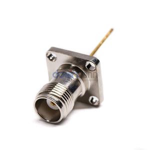 Serie TNC Conector coaxial RF Conector hembra Recto Brida de 4 orificios Soldadura PCB - Product Image 2