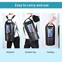 Sac à dos imperméable en PVC écologique avec bandoulière et fermeture éclair, capacité de 20 L, pour l'escalade et les activités de plein air