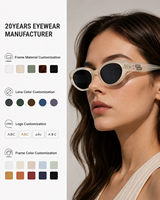 Lunettes de soleil œil de chat classiques tendance en acétate, protection UV400 anti-radiation, unisexe, logo personnalisé, fabrication OEM/ODM, faible MOQ, vente chaude