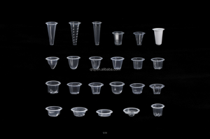 Tùy chỉnh nhỏ bánh thạch bao bì trong suốt ly đường kính phi 38mm trong suốt PP dùng một lần hình dạng ốc xà cừ ly nhựa - Product Image 2