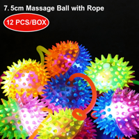 Balle de massage en plastique lumineuse et pointue, douce, rebondissante, compressible, élastique à remontée lente pour la décompression au bureau et jouets anti-stress