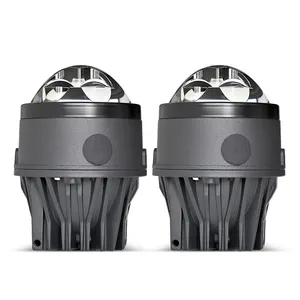Fabrika üç renkli BI LED araba LED sis lambası lazer lens Led far 85W 23000LM su geçirmez 12V evrensel arabalar için uygun