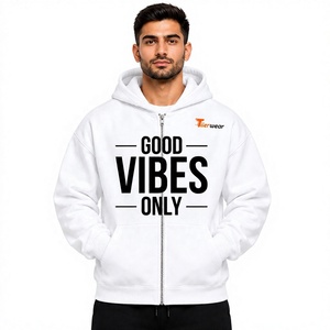 Sweat à capuche zippé pour homme en molleton brossé doux, à manches longues, coupe décontractée et confortable - Product Image 1
