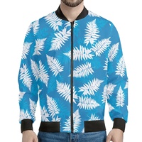 Blouson Bomber Homme Ample Coupe-Vent Grande Taille Style Urbain Hawaïen Imprimé Fougère Palapalai Personnalisable par un Designer