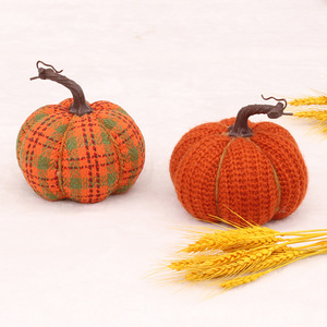 Decoraciones de Calabaza para el Festival de la Cosecha, Rellenas de Algodón PP, Adornos de Tela Tejida para Escritorio, Decoración de Mesa de Acción de Gracias - Product Image 2