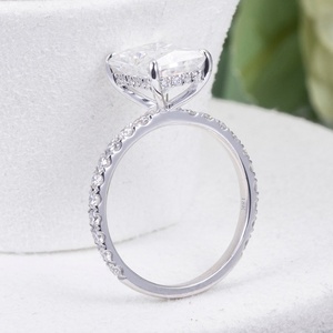Anillos de Boda de Oro Blanco Sólido de Alta Calidad de 18k, Anillos de Diamantes Cultivados en Laboratorio para Mujer, Joyería Fina - Product Image 3