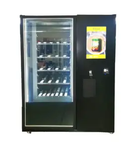 Glass bottle wine beer moet chandon champagne vending machine kiosk with touch screen ads function remote platform