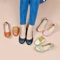 Chaussures de danse confortables pour femmes, ballerines pliables, dessus en cuir, doublure en daim, semelle souple, chaussures de danse pour femmes, dessus élastique