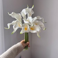 Lys Calla Artificiels de Haute Qualité 34CM – Fleurs Simulées en PU pour Décoration Maison, Photographie, Mariage et Fêtes