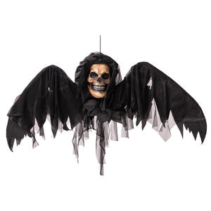 Colgante de Halloween con diseño de esqueleto de murciélago de alas negras luminosas, activado por sonido, decoración con inducción eléctrica, accesorio luminoso para crear ambiente - Product Image 2