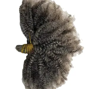 4c afro kinky Brazilian Crochet Hair Bulk Weave Bundle Extensions Natural Weaving Colour Grey Human Hair