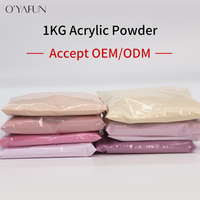 Oyafun Private Label Dipping Hochwertiges Luxus-Acrylpulver Cover Pink Nude 1Kg Nagel-Acryl-Dipping-Pulver
