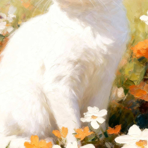 Impression sur toile petite taille, motif <span class=keywords><strong>chat</strong></span> mignon, art mural moderne, style floral, <span class=keywords><strong>portrait</strong></span> de chaton HD, <span class=keywords><strong>dessin</strong></span> pour décoration de salon - Product Image 3