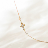Pulsera de Cruz Chapada en Oro de Acero Inoxidable Resistente al Agua, Éxito de Ventas en Tiktok de Fanhua Jewelry