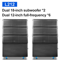 L212 Caisson de basses double de 18 pouces * 2 Amplificateur de puissance 1800W + 1800W Haut-parleurs d'équipement sonore pour performances scéniques