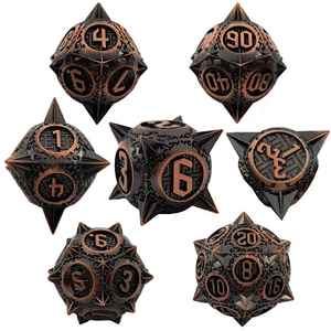 Zinc Alloy Polyhedral Dice Set for D&D Dungeons and Dragons RPG,Right Angle D6 Tabletop Games With <b>Gift</b> Box Wholesale - Product Image 5