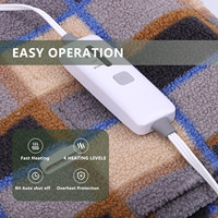 Couverture chauffante électrique en polaire - Prête pour l'hiver, ignifuge, portable pour les voyages et la maison, lavable en machine