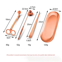 Vente en gros Mini kit d'entretien des bougies Coupe-mèche de luxe en acier inoxydable Set d'outils pour bougies modernes pour les soins à domicile Plateau avec emballage