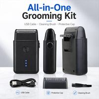 Mini rasoir électrique portable OEM avec logo personnalisé, rechargeable par USB, double lame de précision, grille de rasage pour hommes, voyage, toilettage corporel et usage domestique
