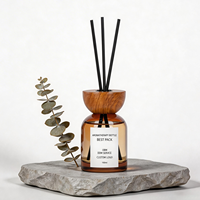 Bouteilles diffuseurs de parfum écologiques 150 ml, personnalisées, en verre, avec couvercle en liège imprimé sérigraphie, pour la maison