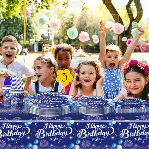 Ensemble de Vaisselle Jetable Écologique en Papier et Plastique à Thème Dessin Animé, Bannières de Fête pour <span class=keywords><strong>Anniversaire</strong></span> de Garçons, Thanksgiving, Ramadan, Pâques - Product Image 3