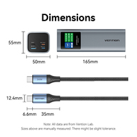 Batterie externe Vention 27000mAh grande capacité avec écran TFT en temps réel pour ordinateur portable