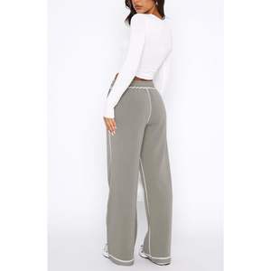 DISCIPBUSH Pantalones de chándal anchos para mujer Pantalones de chándal de salón con cordón con bolsillos Joggers arrugados y pantalones de pijama - Product Image 1