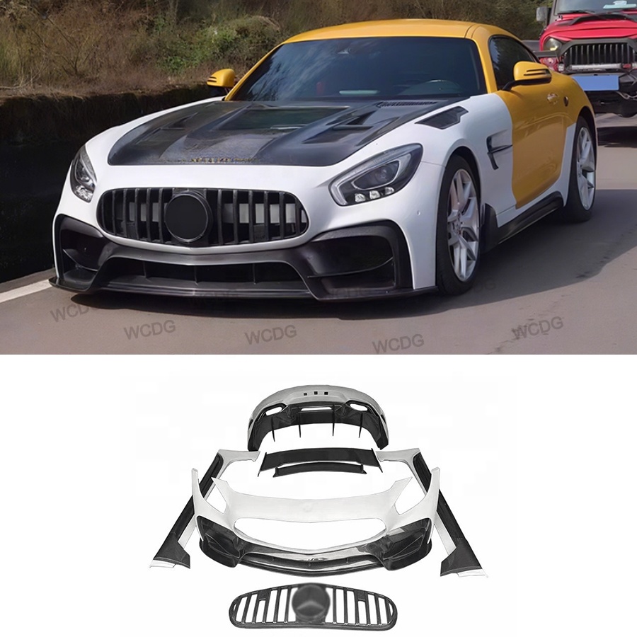 Для 2014-2019 Mercedes-Benz AMG GT GTS Модернизированный IM-P Стиль переднего бампера автомобиля боковая юбка спойлер задний диффузор крыло комплект кузова