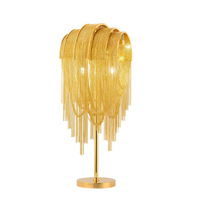 Glands de luxe chaîne en aluminium décorative lampe de Table LED E14 lumière pour salon chambre nouveauté ombre Style de Design industriel