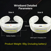 Gelang LED Bercahaya dengan Kontrol Remote DMX Logo Kustom, Dapat Diisi Ulang via USB untuk Acara, Olahraga, Pesta, Konser