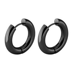 18k Gold Stainless Steel <strong>Silver</strong> Black Hypoallergenic <strong>Hoop</strong> <strong>Huggie</strong> Men's Headless <strong>Hoop</strong> Earrings Small <strong>Hoop</strong> Earrings - Product Image 6
