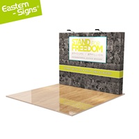 Mur d'affichage pliable en tissu tendu pour stand d'exposition, 7,5 pi x 10 pi, avec structure tubulaire facile à monter, pour stand droit et toile de fond