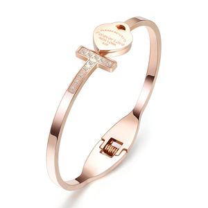 Pulsera de Diamantes Cruzados Forever Love, Oro Rosa y Plata, Joyería para Mujer, Uso Diario - Product Image 2